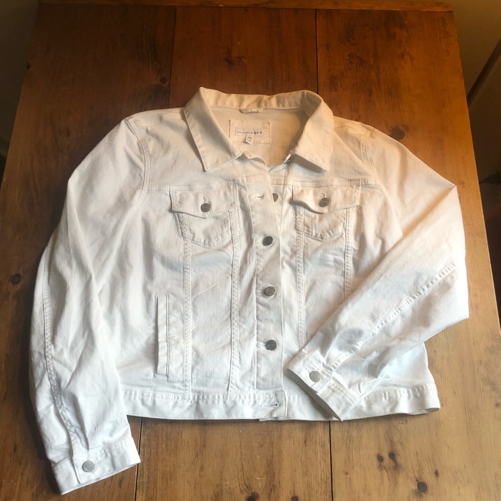 Loft White Denim Jacket - XXL